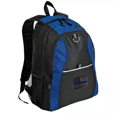 Thin Blue Line American Flag Honeycomb Backpack, Subdued