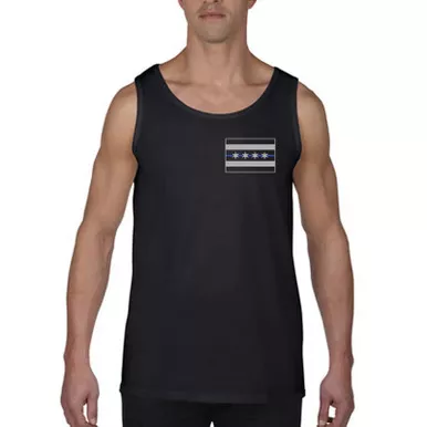 Thin Blue Line Chicago Flag Tank Top