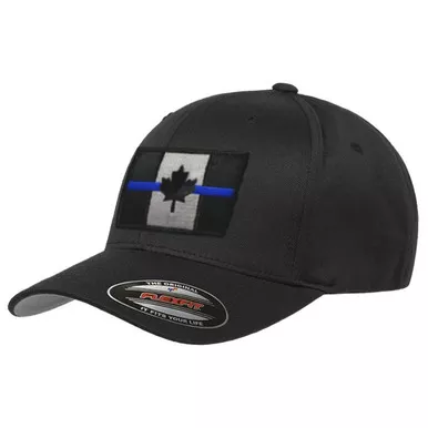 Thin Blue Line FlexFit Canadian Flag Hat, Black