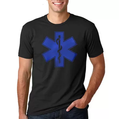Thin Blue Line Men's EMS Short Sleeve T-Shirt, Black