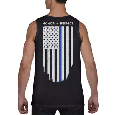 Thin Blue Line Men's Honor & Respect American Flag Tank Top