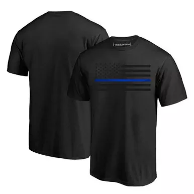 Thin Blue Line Men's Subdued Classic Short Sleeve T-Shirt, Black