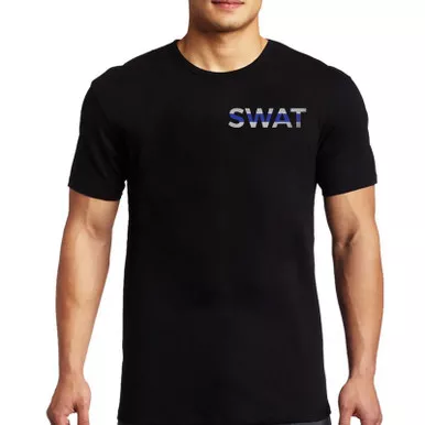 Thin Blue Line Men's SWAT Short Sleeve T-Shirt, Black