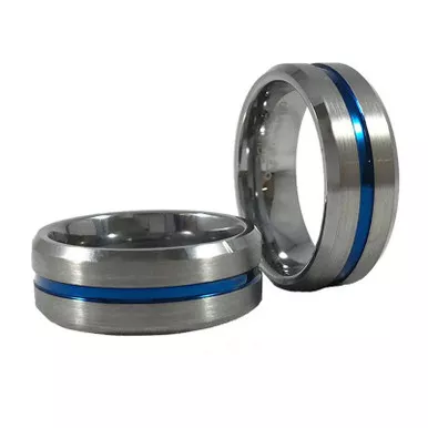 Thin Blue Line Men's Tungsten Ring