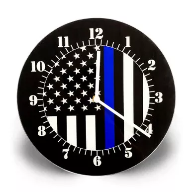 Thin Blue Line TBL-AM-CLOCK American Flag Clock, Glass