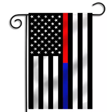 Thin Blue/Red Line Dual American Garden Flag, 12.5" x 18"