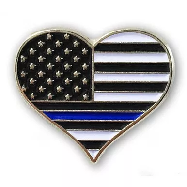 Thin Gold Line PIN-HEART American Flag Heart Pin