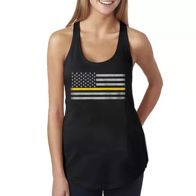 Thin Gold Line Women's Classic Flag Tank Top, Black