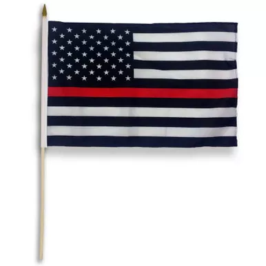 Thin Red Line STK-TRLA-12X18 Wooden Stick American Flag, 12" x 18"