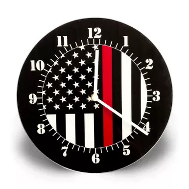 Thin Red Line TBL-TRL-AM-CLOCK American Flag Clock, Glass