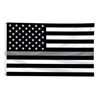 Thin Silver Line SILVER-AMERICAN-3X5 American Flag with Grommets, 3" x 5"