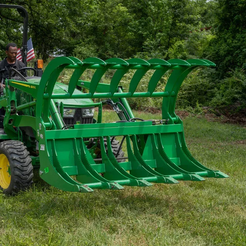 Titan Attachment Heavy-Duty Root Grapple Rake | Working Width 60″-84″ inches | Horsepower 60-90 HP | For Tractors