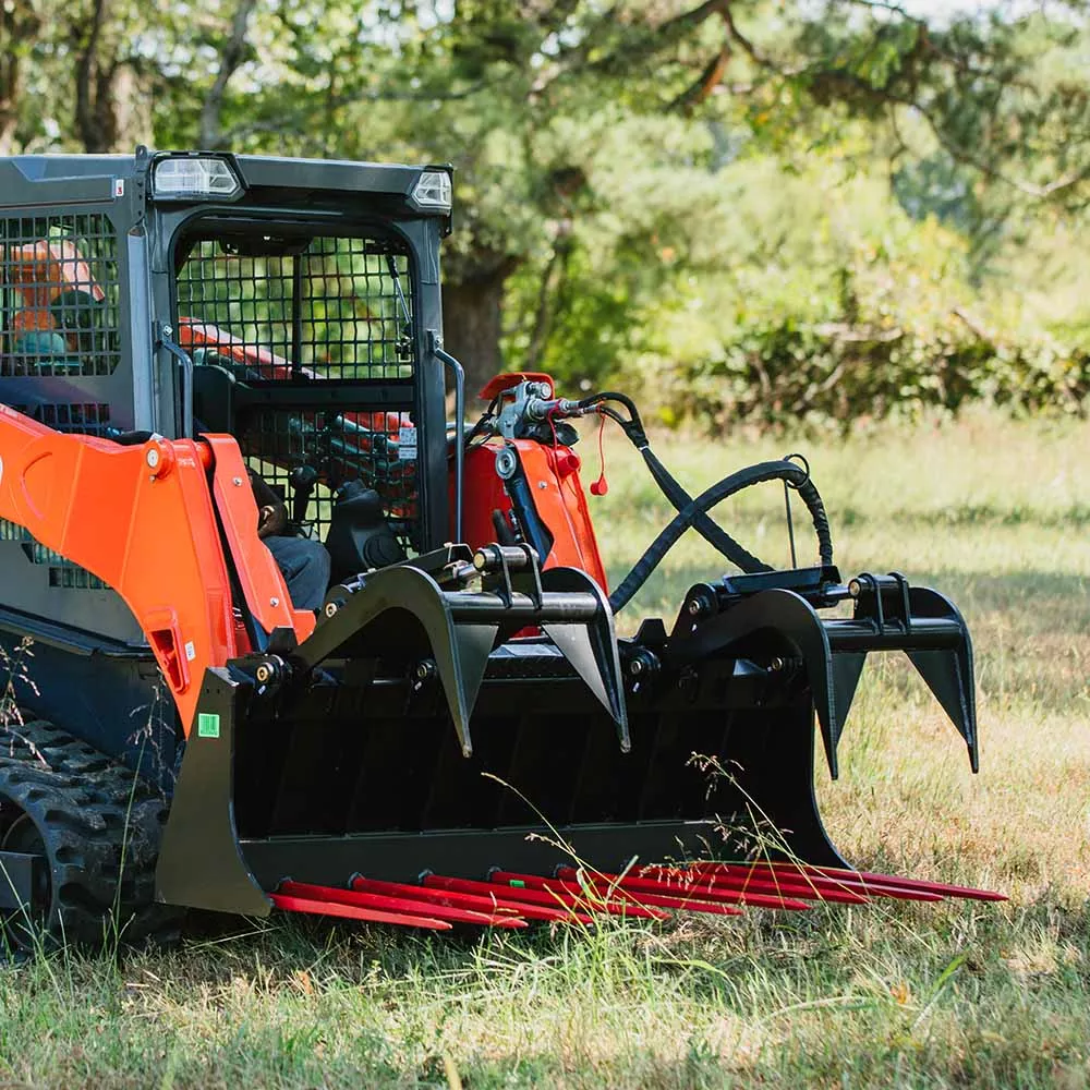 Titan Attachment Manure Tine Grapple Bucket | Overall Width 60″ & 72″ inches | Hydraulic Flow 11-20 GPM | For Skid Steers