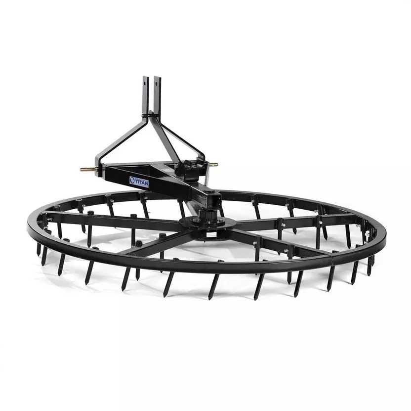 Titan Attachments Arena Spin Harrow | 3 Point Hitch | 75″ Width | 35 Hardened Teeth | 273–380 lbs | Horsepower 30 HP | For Tractors