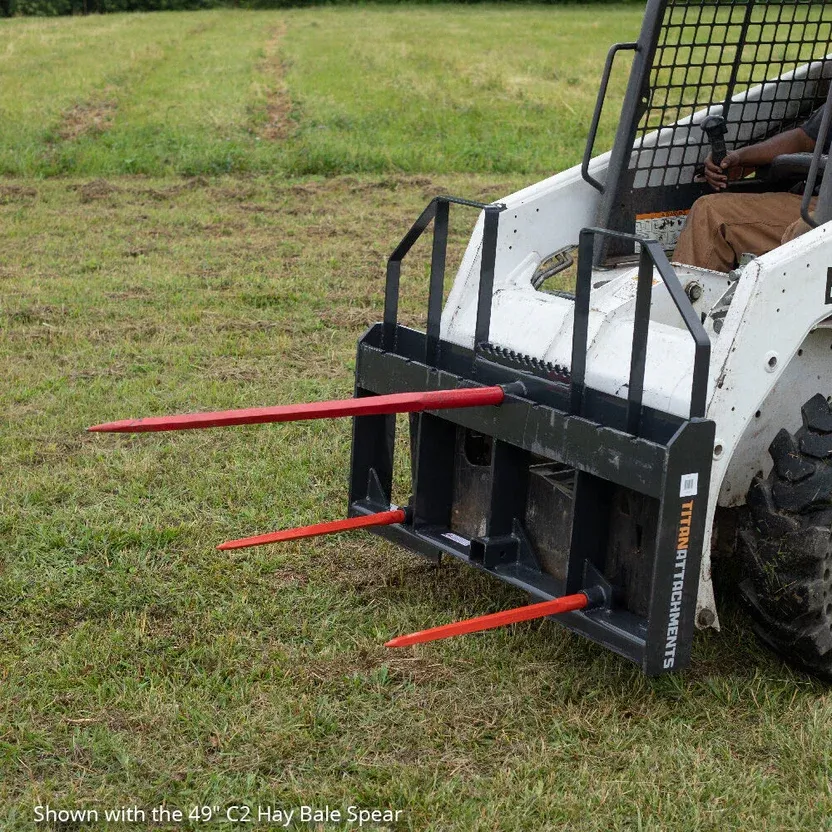 Titan Attachments Class 3 Hay Frame | 7,500 lb Rated | 32″–49″ C2 Main Spear + Dual 24″ Stabilizers | 45–100 HP| For Tractors
