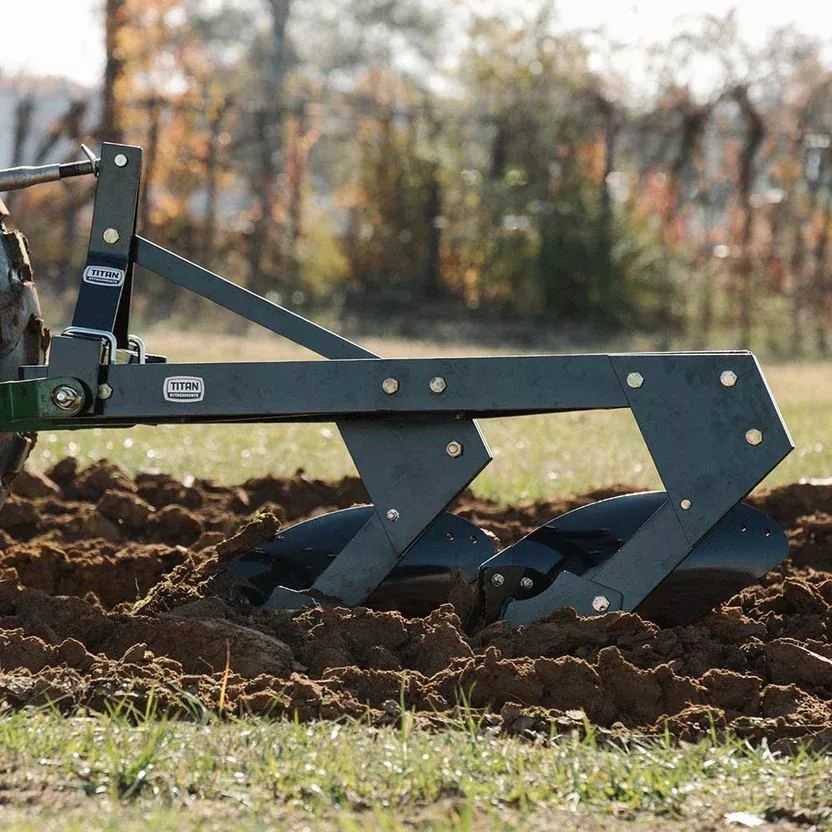 Titan Attachments Double Bottom Turn Plow | 3 Point Hitch | 15.75″ Width| 35–50 HP | For Tractors