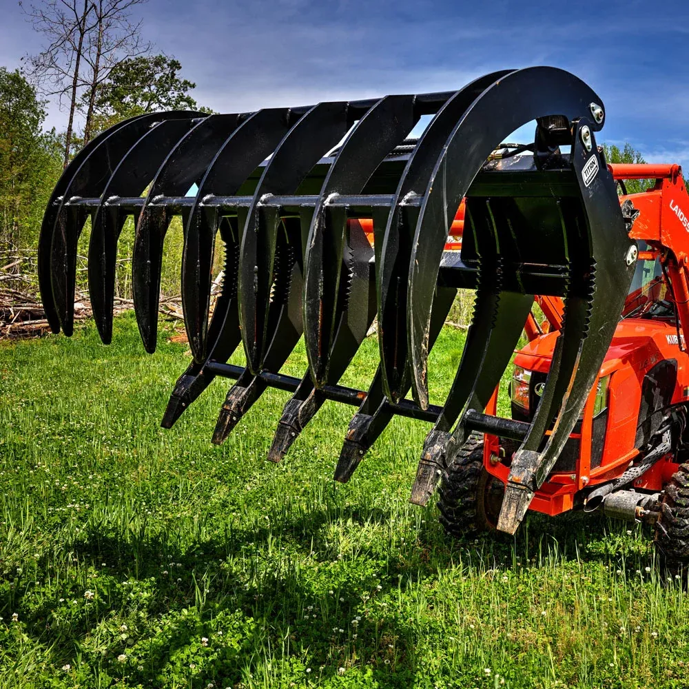 Titan Attachments Extreme Root Grapple Rake | Overall Width 60″-84″ inches | Horsepower 50-90 HP | Oil Flow 10–25 GPM | For Tractors & Skid Steer