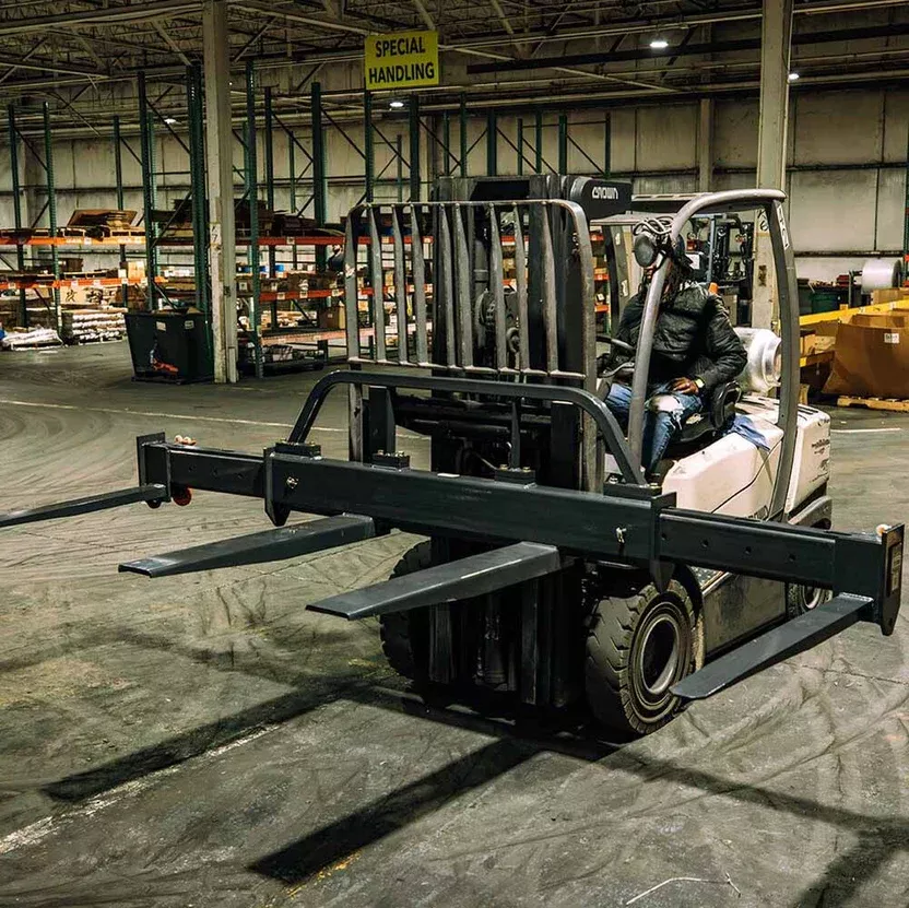 Titan Attachments Fork Spreader | Width 10 FT | 36″ Forks | Dual 5-Ton Hooks | Machine Size 8–12 Ton (16,000–24,000 lbs) | For Telehandler/Forklift Compatible