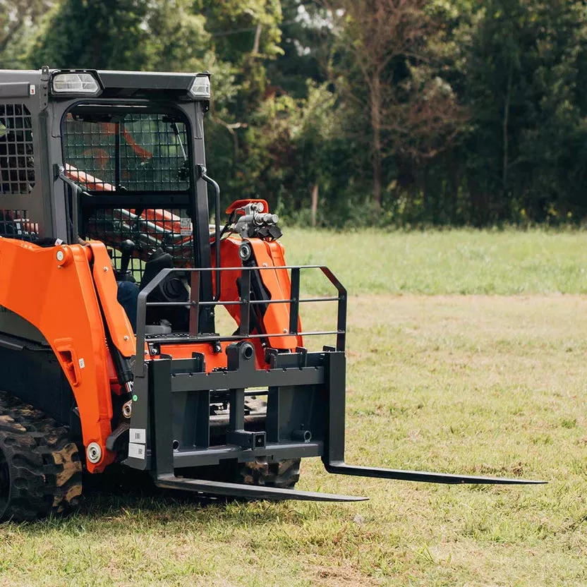 Titan Attachments Pro Series Pallet Fork | 6,000 lb Frame | 36″–60″ Class II Blades | Hay Spear Sleeves + 2″ Hitch | 10–25 GPM | ForSkid Steers