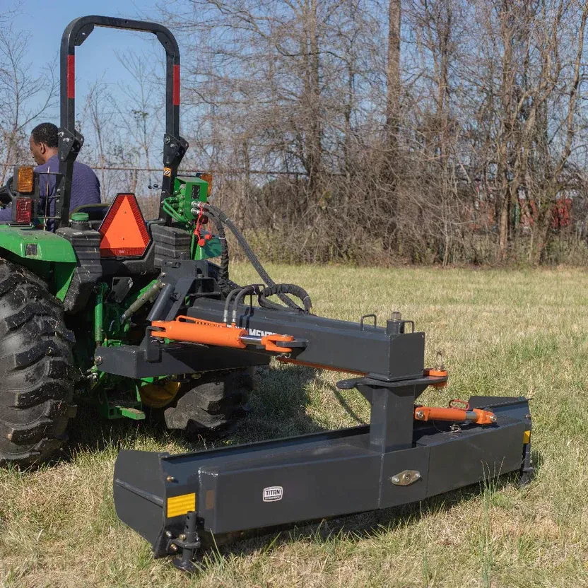 Titan Attachments Rear Blade Attachment | 3-Point Hitch | 84″–93″ Width | Manual Tilt | Hydraulic Angle & Offset | Horsepower Up to 80 HP | For Tractors
