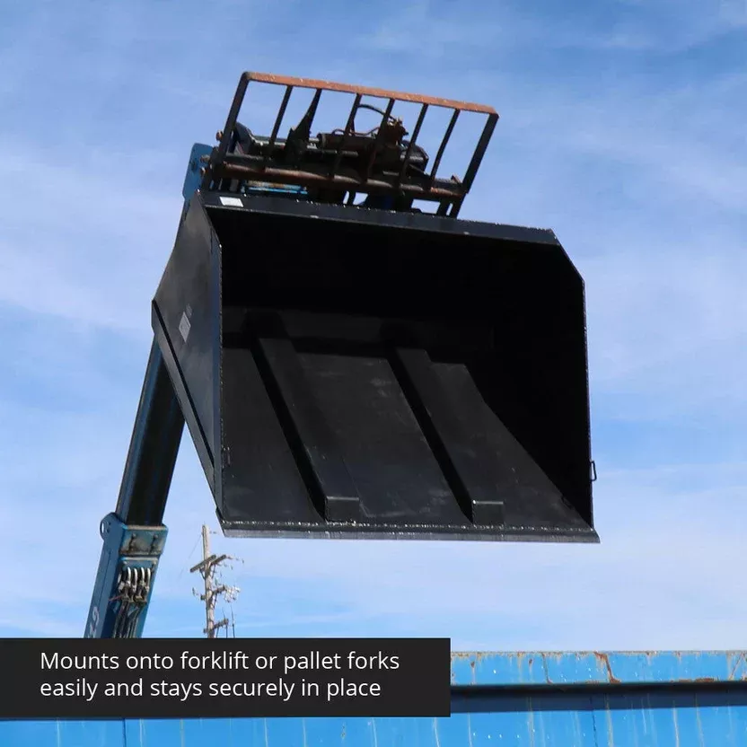 Titan Attachments Telehandler Bucket | Fork Mounted | 92″ Width | 1.9 cu. yd Capacity | Bucket Weight 808 lbs | Machine Size 6–10 Ton Class (12,000–20,000 lbs) | For Telehandler / Forlift