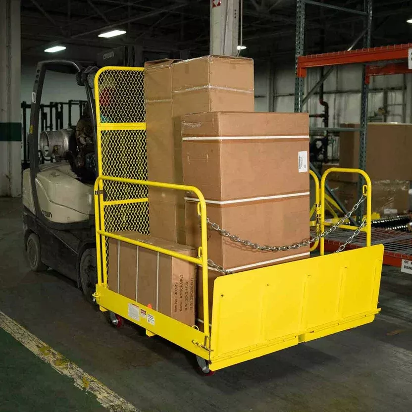 Titan Attachments Work Platform | Mobile Forklift-Raised | 54″ x 54″ Cage | 320 lbs Steel Frame | Horsepower 70–120 HP | For Fork Trucks