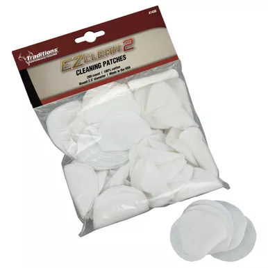Traditions A1434 EZ Clean 2 Patches .45-.54 Caliber, White, 100 Pack