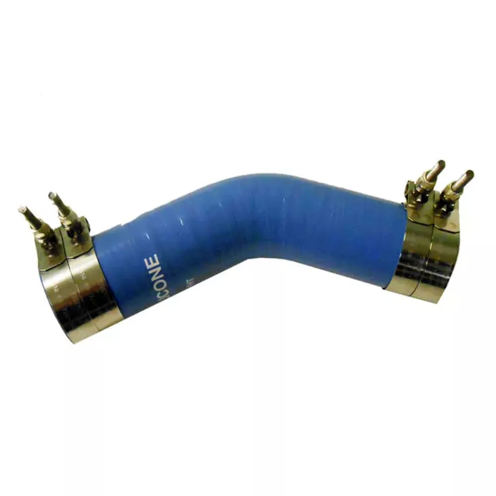 Trident Marine 2-1/2" ID 45 Blue Silicone Molded Wet Exhaust Elbow w/4 T-Bolt Clamps - 242V2120-S/S