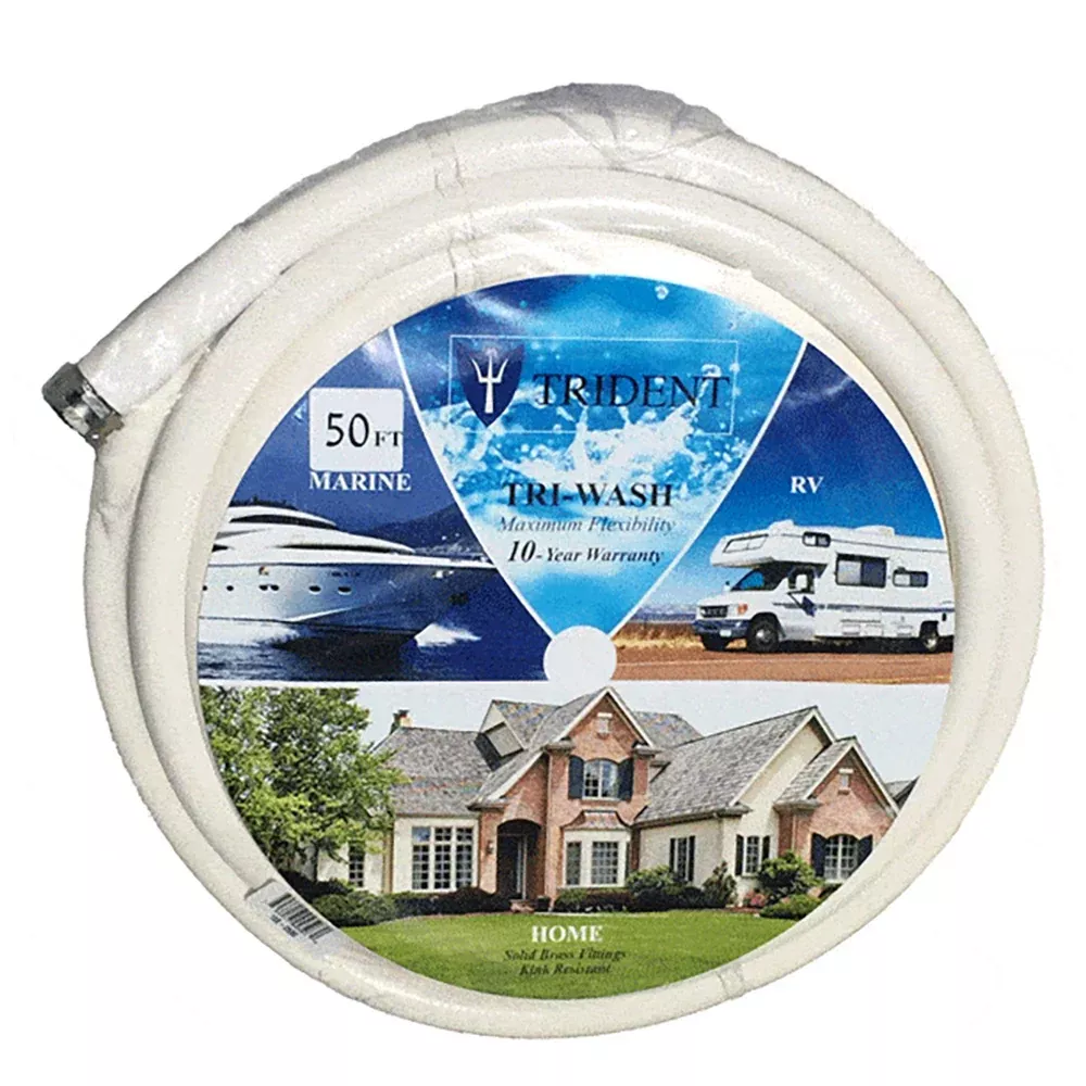Trident Marine 5/8″ ID x 50′ Wash Down/Camper Hose w/Fittings – 168-0586