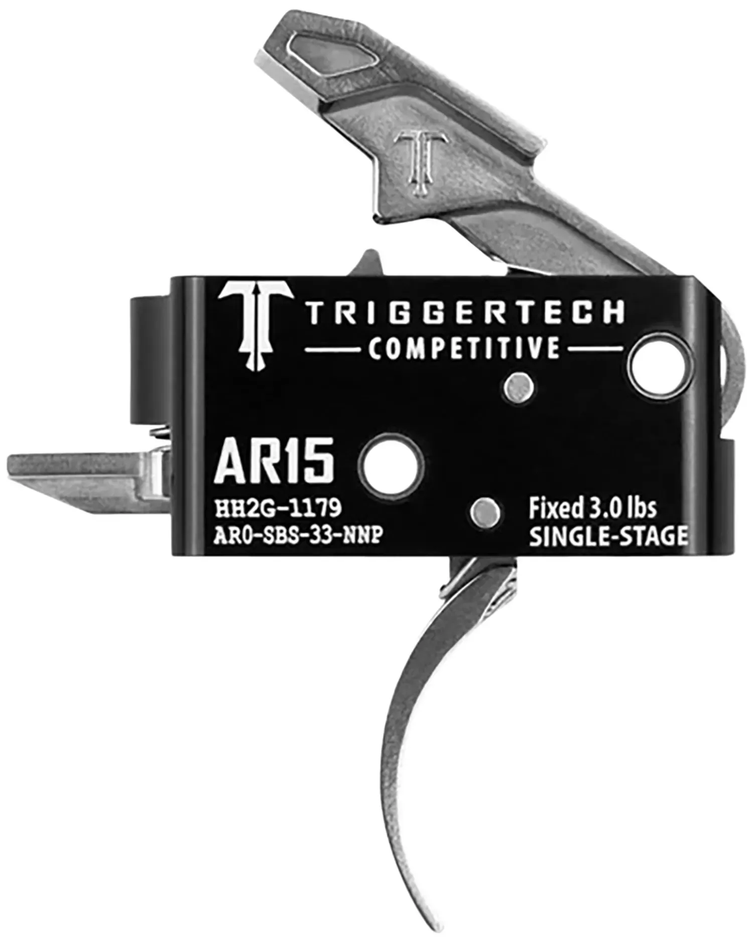 TriggerTech CompetitiveStainless Pro Curved Single-Stage 3 lbs Fixed for AR-15