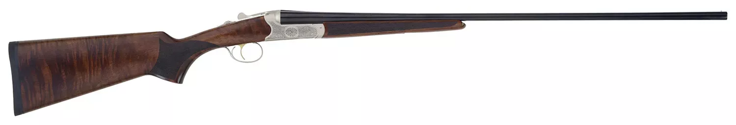 TriStar Bristol SxS 28 Gauge 28" 2rd 2.75" Silver Engraved with 24K Gold Inlay Oiled Turkish Walnut Stock Right Hand (Full Size) Includes 5 MobilChoke