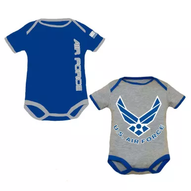 TROOPER Baby Air Force 2-Pack Blue/Gray Bodysuits (3300)