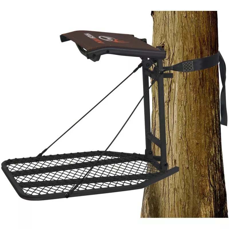 Trophy Treestands High View Harvester Treestand – Lightweight Steel Stand with Flip-up Seat and Easy Setup