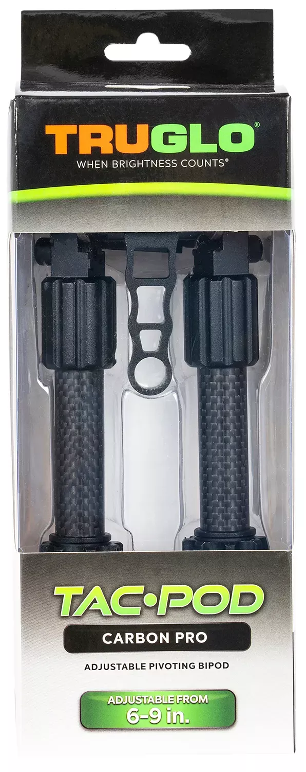TruGlo Tac•Pod Carbon PRO Bipod, Picatinny Attachment & 6-9" Vertical Adjustment