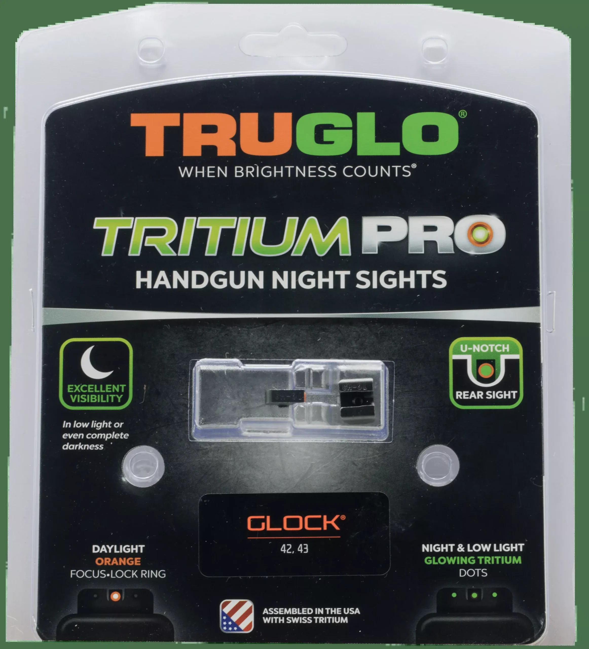 Truglo Tritium Pro Handgun Sights Glock 42/43 Set