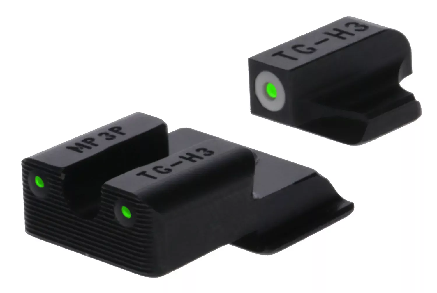 TruGlo Tritium Pro Night Sights Square Green with White Outline Front/U-Notch Green Rear with Nitride Fortress Finished Frame for Kahr K,MK,P,PM,T,TP with New Dovetail (after 2004)