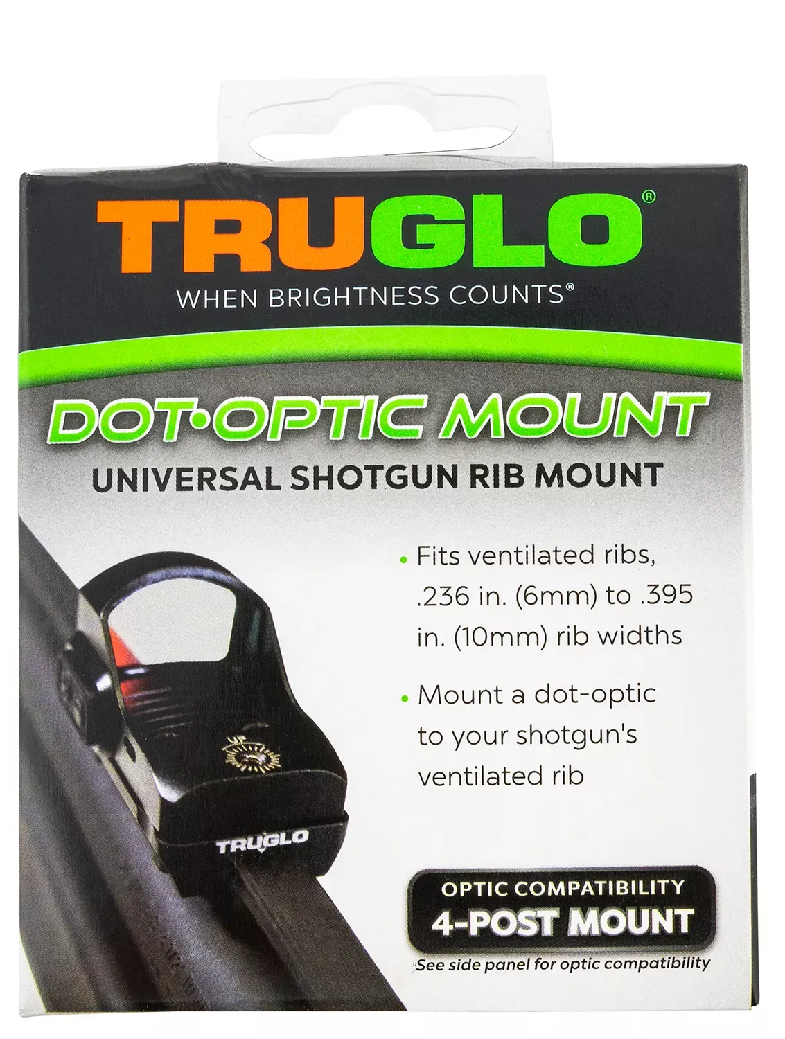 TruGlo Universal Shotgun Rib Mounts Black 4-Post Mounting System