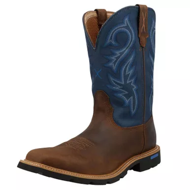 TWISTED X Men's 11in Tech X Rustic Brown/Aegean Blue Western Boots (MXTP009)