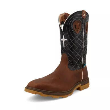 TWISTED X Men's 12in UltraLite X Clay/Black Work Boots (MULNW04)