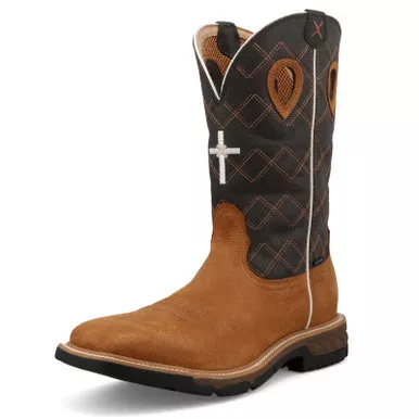 TWISTED X Men's 12in Western Clay/Pewter Work Boots (MXBW010)