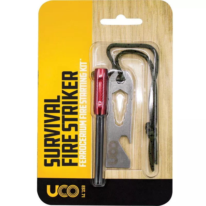 UCO Survival Firesteel Red – Emergency Fire Starter with Easy Ignition