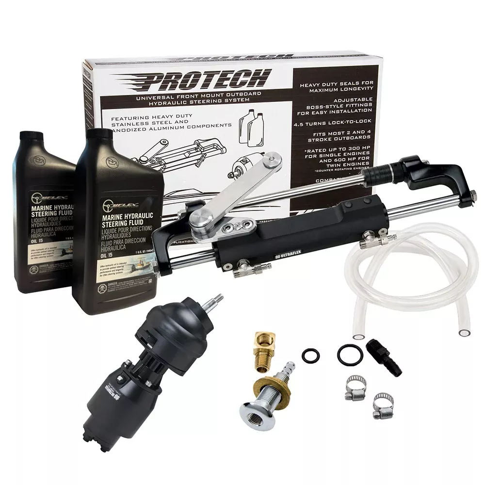 Uflex PROTECH 2.1 Front Mount Tilt OB Hydraulic System – Includes UP28T Helm Pump, Oil, UC128TS-2 Cylinder,X82 Tilt – No Hoses [PROTECH 2.1T]