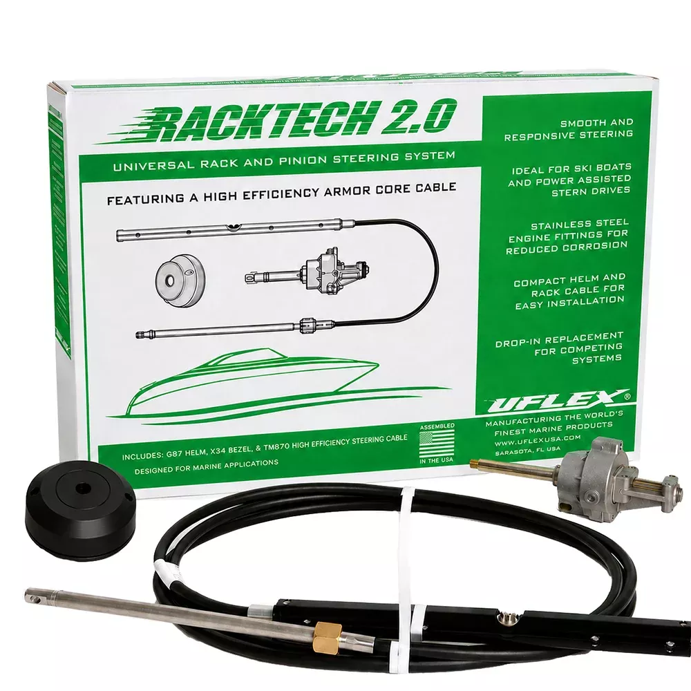 Uflex Racktech – 2.0 High Efficiency Rack & Pinion System Kit – 15′ Cable – RACKTECH2.015
