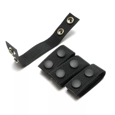 Uncle Mike's 8865-2 Kodra Duty Nylon Web Snap Close Keepers Belt (2 1/4-Inch, Black, Set of 4)
