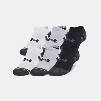 UNDER ARMOUR Unisex Performance Tech 6-Pack Mod Gray/Jet Gray No Show Socks (1386243-011)