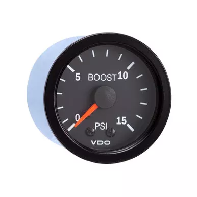 VDO Vision Black Series Mechanical 15psi Boost Pressure Gauge (150-101)