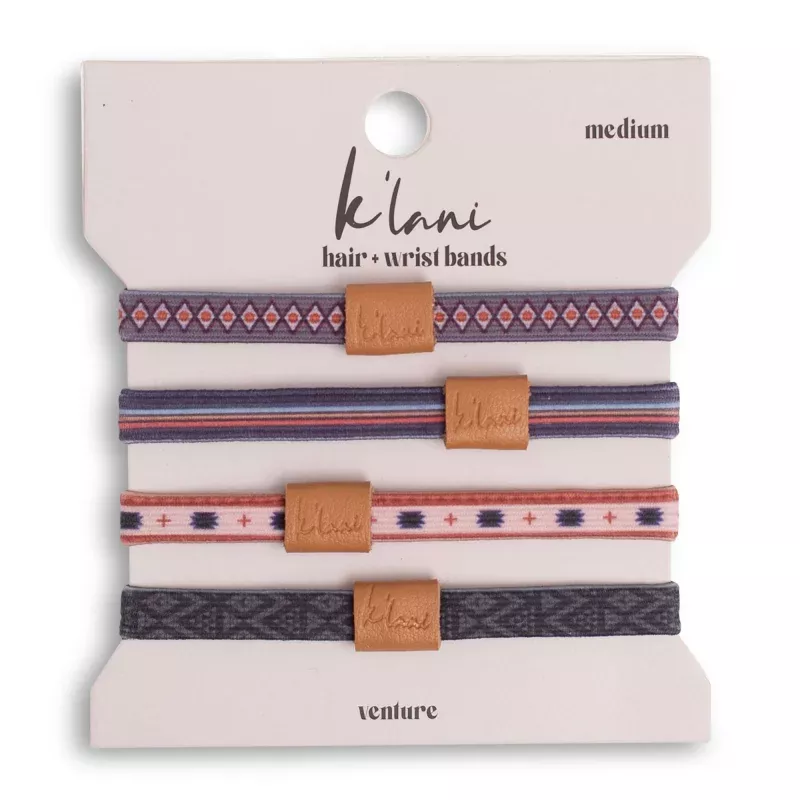 Venture Earthy Stripes & Patterned Hair + Wrist Bands