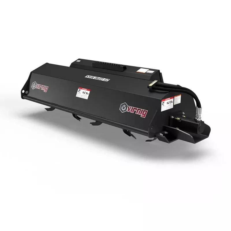 Virnig Tiller | Model TLR54 & TLR72 | Widths 54″ & 72″ | 15-25 GPM | For Skid Steers