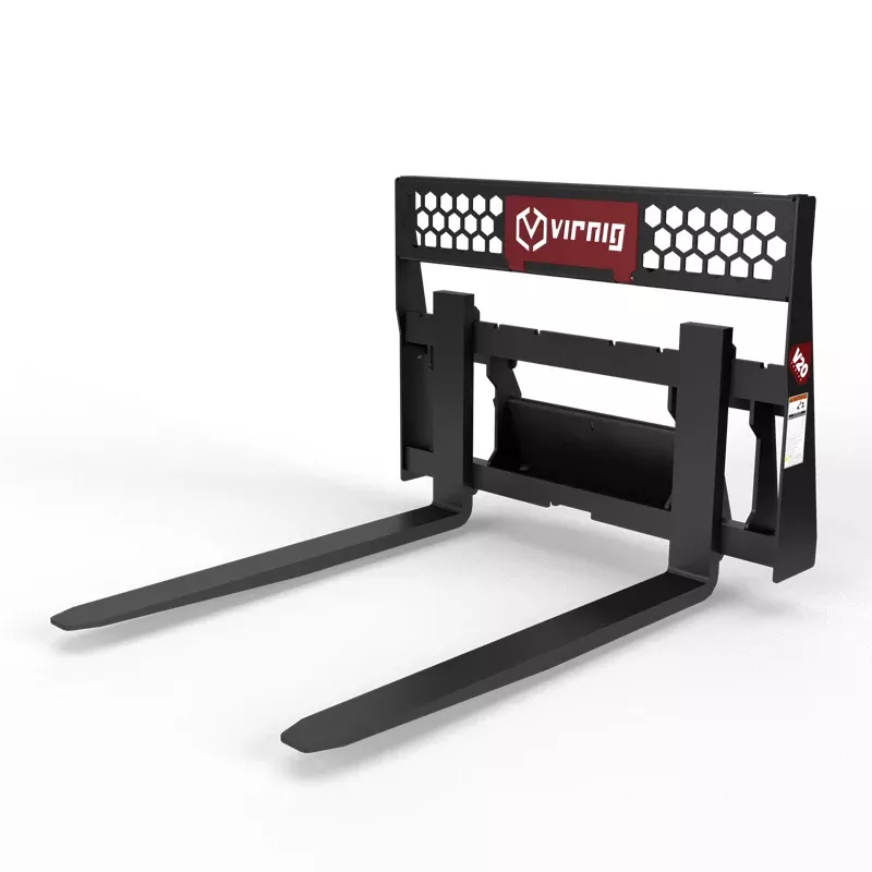 Virnig V20 Mini Skid Steer Wide Rail Pallet Fork | Models CWPF3622 & CWPF4222 | Widths 36″ & 42″ | 15-25 GPM | For Mini Skid Steers
