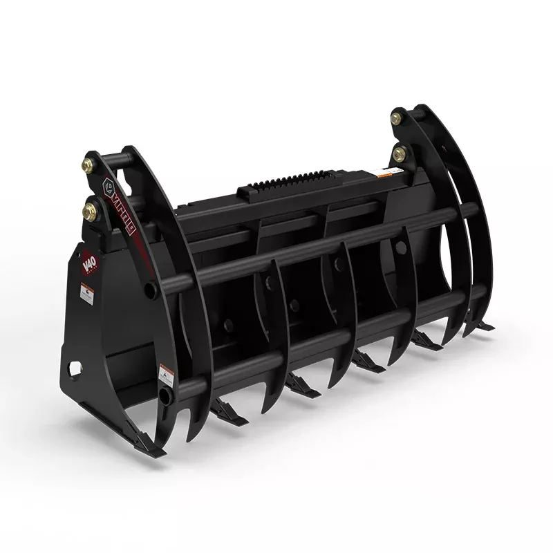 Virnig V40 Root Rake Grapple | URG-UT Series | Widths 61.5″ to 73.5″ | 15-25 GPM | For Skid Steer & Track Loaders
